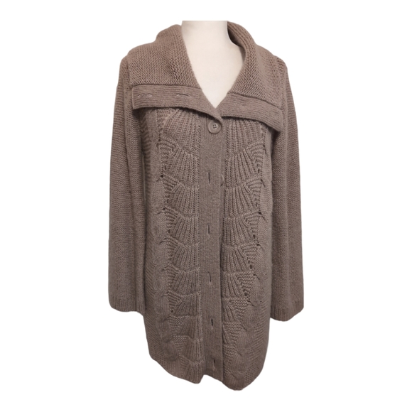 Old Navy large button cardigan tan duster - Picture 1 of 7